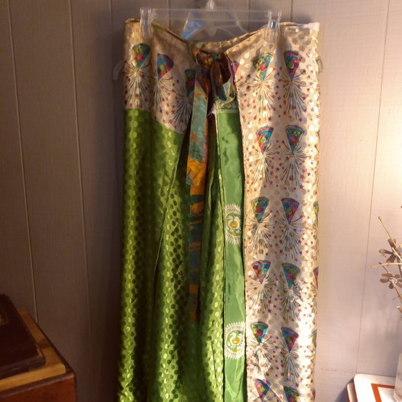Wevez Silk Goucho Palazzo Wrap Pants One Size - Picture 1 of 10